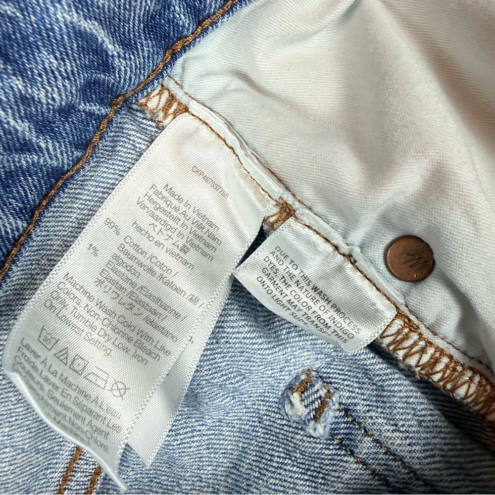 Madewell Perfect Vintage High Rise Straight Crop Jeans Raw Hem Size 31 - Picture 11 of 12